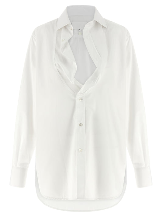 Blouse by Maison Margiela for women in cotton white showcases a sublime silhouette, artfully detailed with a sublime and long-sleeve for a sophisticated, sublime finish.