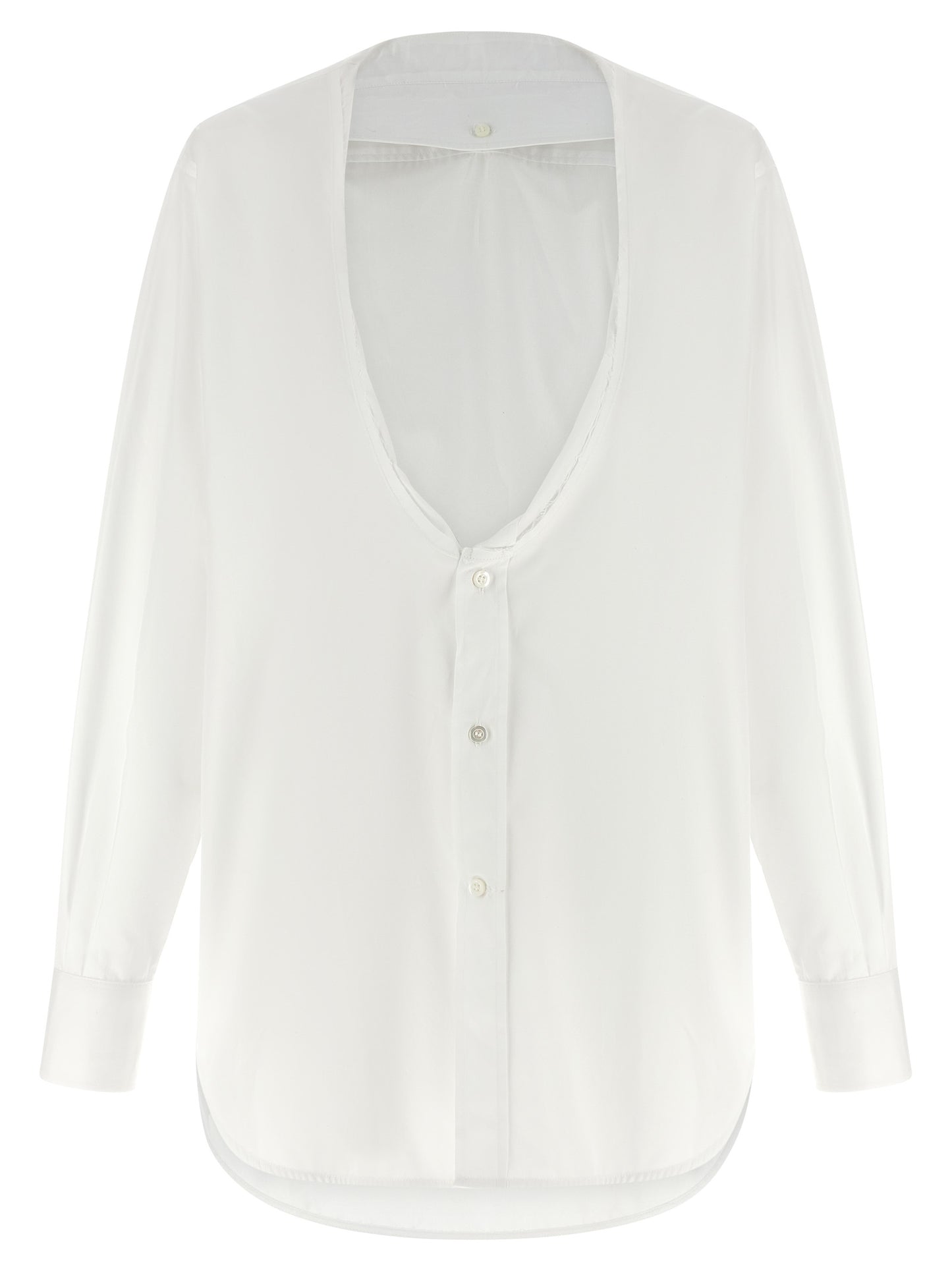 Blouse by Maison Margiela for women in cotton white, featuring a nuanced and nuanced for a sophisticated finish.