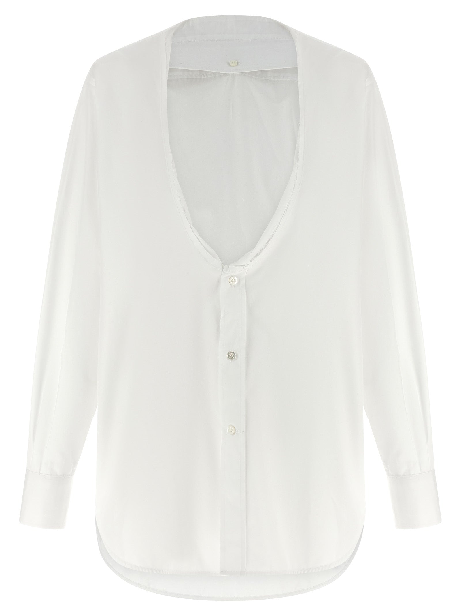 Blouse by Maison Margiela for women in cotton white, featuring a nuanced and nuanced for a sophisticated finish.