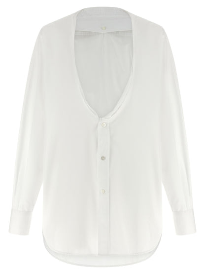 Blouse by Maison Margiela for women in cotton white, featuring a nuanced and nuanced for a sophisticated finish.