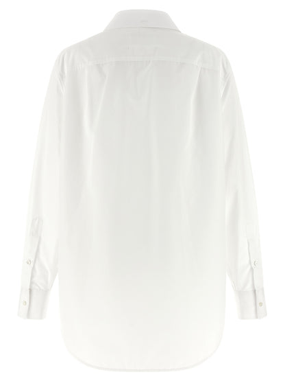 Blouse by Maison Margiela for women in cotton white showcases a sharp silhouette, elegantly detailed with a sharp and sharp .
