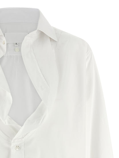 Blouse by Maison Margiela for women in cotton white showcases a sleek silhouette, elegantly detailed with a sleek and for a sleek finish.