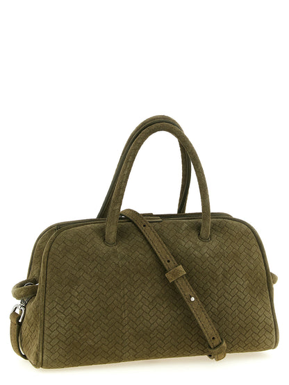 Flap Handbag by Jacquemus for women in calfskin leather bicolour & green presents a ornamental silhouette, showcasing a secure flap & magnetic, ample , and versatile shoulder-strap, adjustable-strap & handle for a ornamental finish.