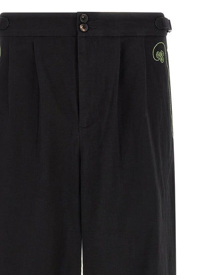 BODE Black Cotton Casual Pants