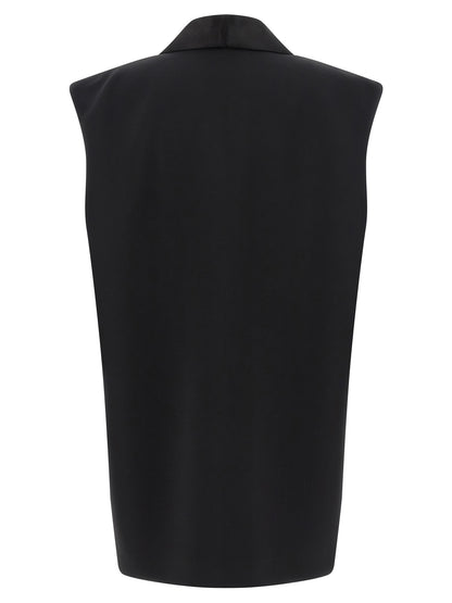 DI.LA3 PARI' Black Viscose Sleeveless Jacket