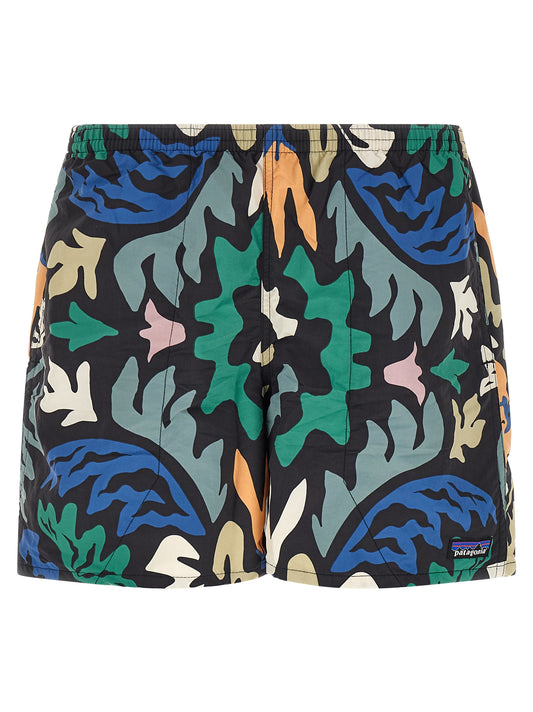 Swim Shorts by PATAGONIA for men in nylon polyester & mesh multicolor showcases a contemporary silhouette, artfully capturing the essence of the contemporary Men's Nylon Polyester & Mesh Swim Shorts design for a sophisticated look.