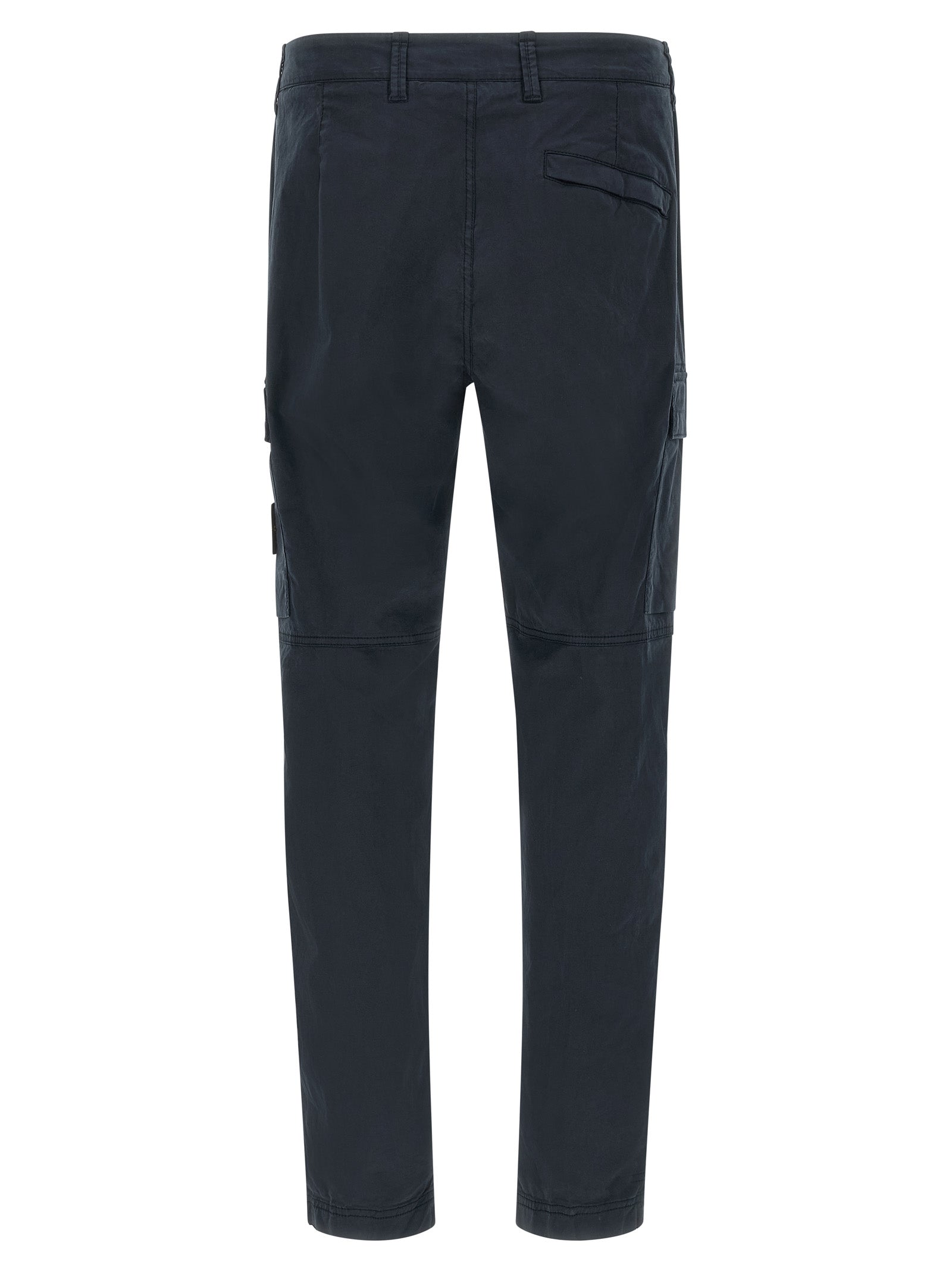 Cargo Pants by Stone Island for men in stretch cotton twill blue & signature features an stylish straight-leg with a long and , expertly finished with stylish utility detailing.