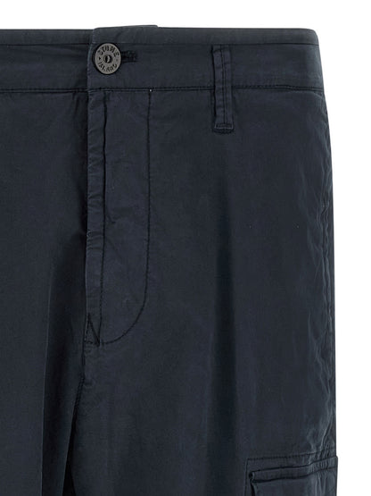 Cargo Pants by Stone Island for men in stretch cotton twill blue & signature features an tailored straight-leg with a and long, creating a tailored utilitarian silhouette.