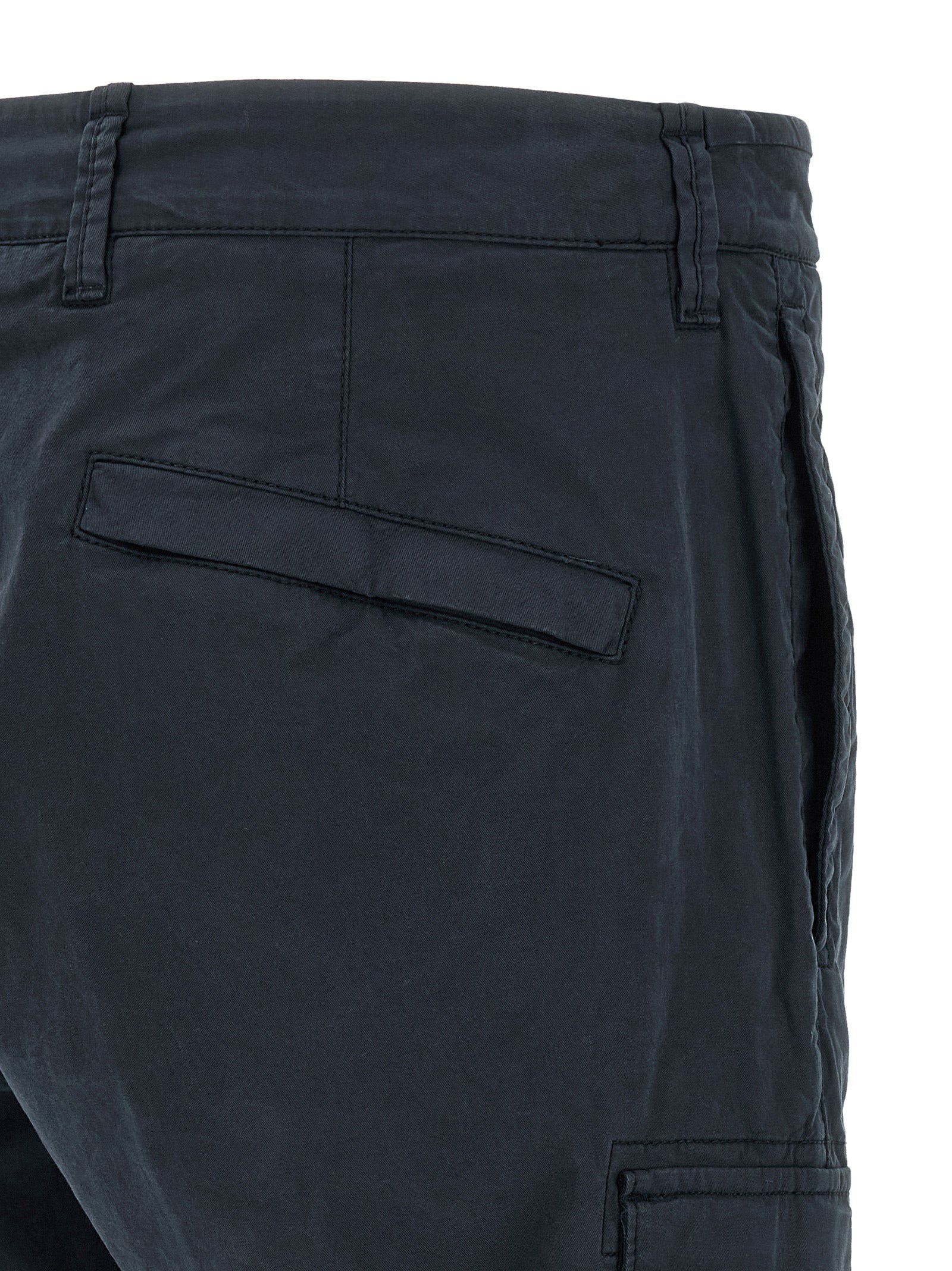 Cargo Pants by Stone Island for men in stretch cotton twill blue & signature features an urban chic straight-leg with a and long, creating a urban chic aesthetic for "Moon Behind the Hill".