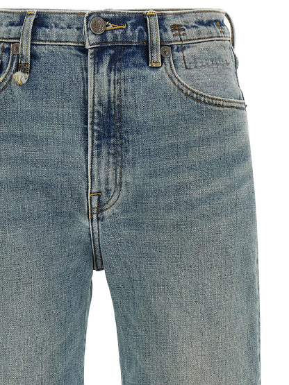 R13 Blue Cotton Flared Jeans