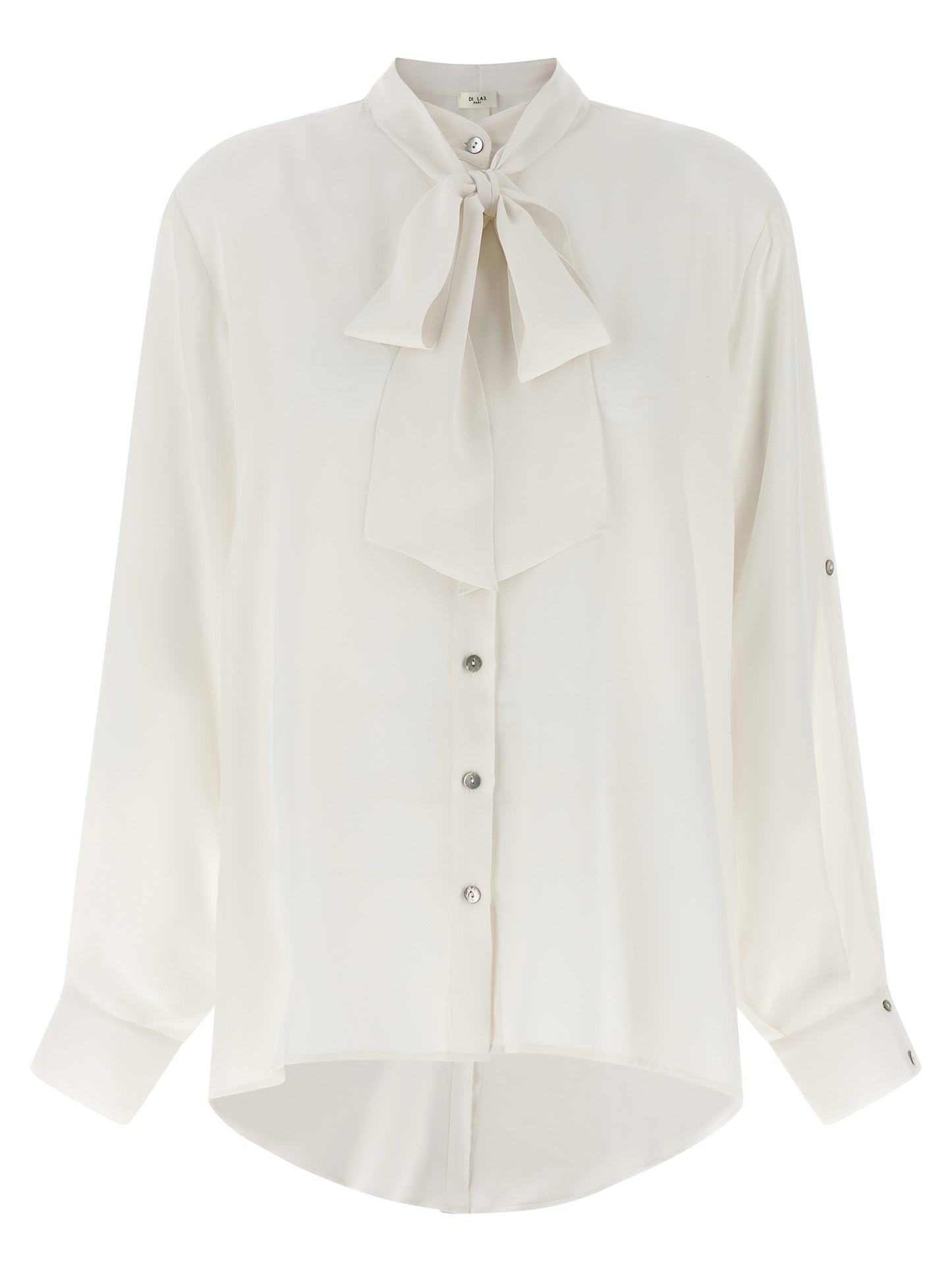 DI.LA3 PARI' White Silk Blouse
