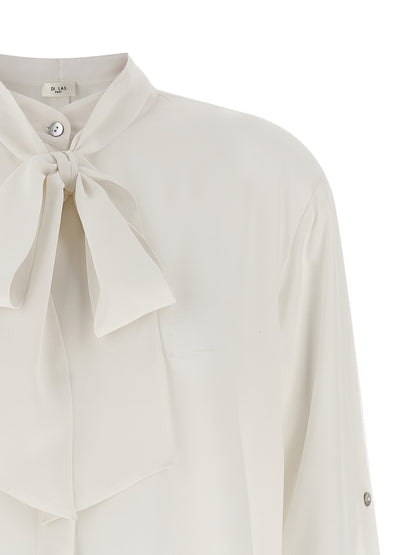 DI.LA3 PARI' White Silk Blouse