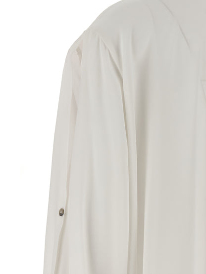 DI.LA3 PARI' White Silk Blouse