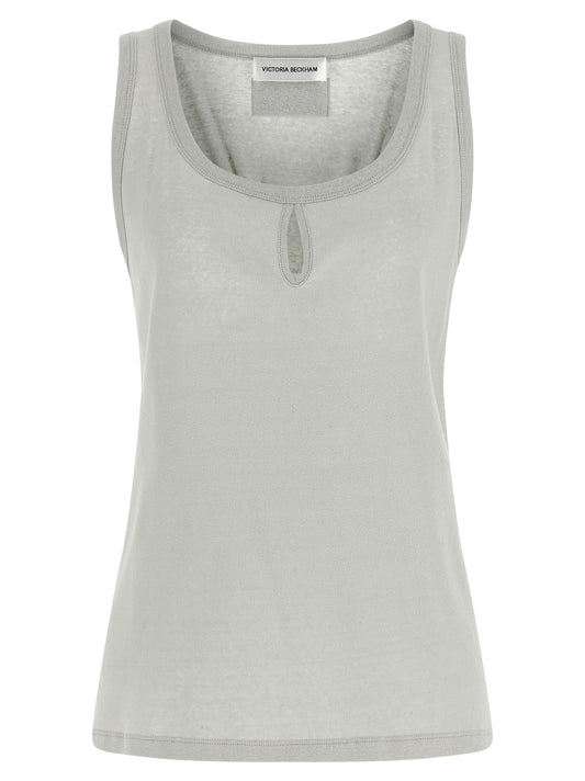 Victoria Beckham Gray Cotton Tank Tops