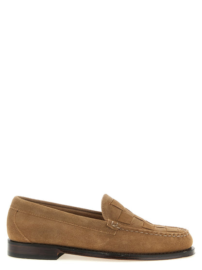 G.H. BASS Beige Cowhide Slip-On Loafers