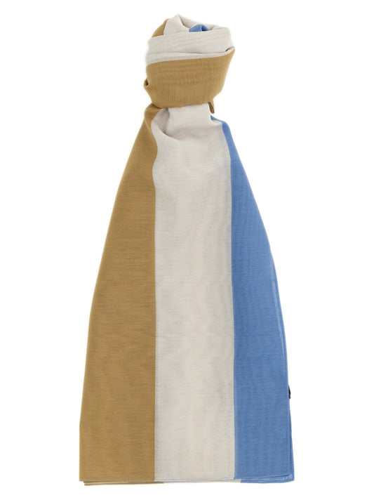 Scarf by Saint Laurent for women in cotton & silk multicolor, jacquard & striped presents a effortlessly chic silhouette, artfully capturing the essence of the effortlessly chic Cassandre Cotton & Silk Scarf design for a sophisticated look.