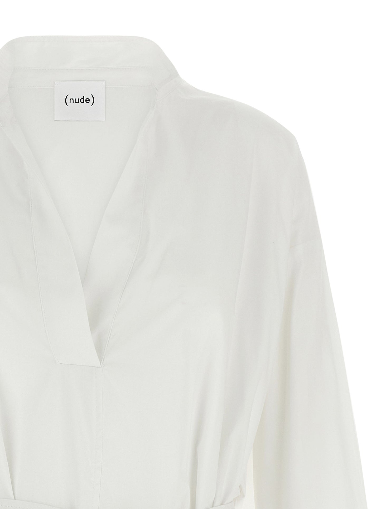 NUDE White Cotton Midi Dress