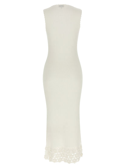 Ganni White Organic Cotton Long Dress