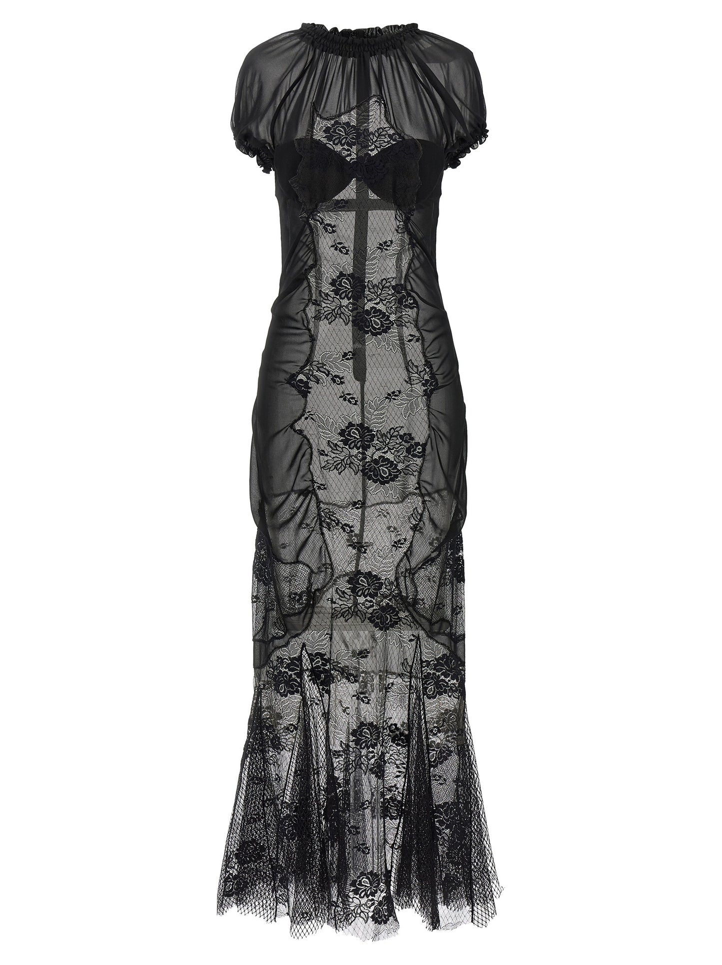 The Attico Black Cotton Midi Dress