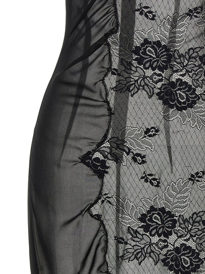 The Attico Black Cotton Midi Dress