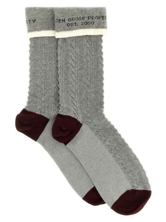 Golden Goose Gray Cotton Socks