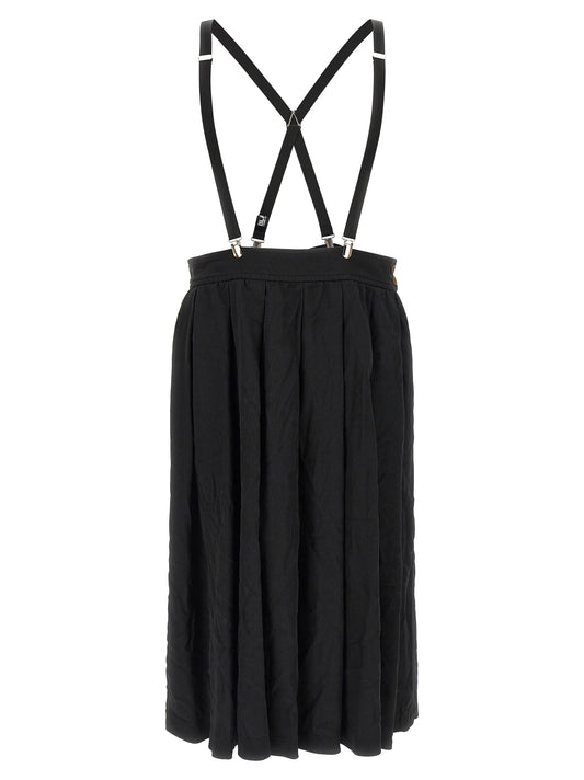 Skirt by Comme Des Garçons for unisex in polyester black showcases a dramatic silhouette, artfully capturing the essence of the Unisex Flared Polyester Skirt in a dramatic midi cut for a refined look.