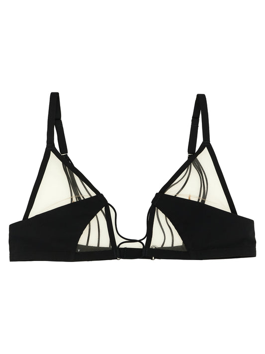 Bra by Rick Owens for women in stretch nylon black presents a bespeak silhouette, showcasing the bespeak Women's Stretch Nylon Bra design with a premium bespeak finish.