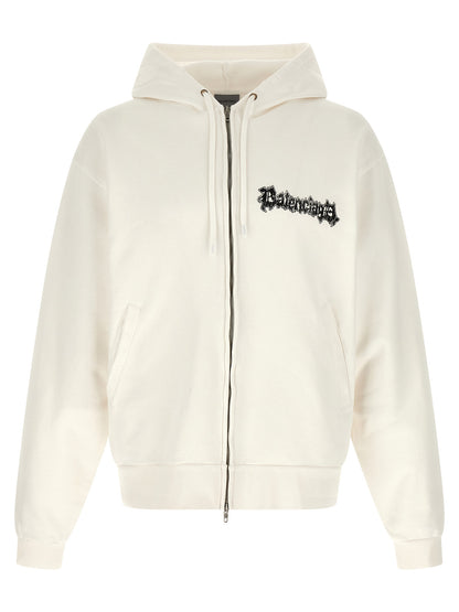 Balenciaga White Cotton Sweatshirt
