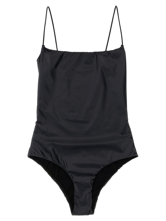 ALLIS Black Polyester One-Piece Swimsuit