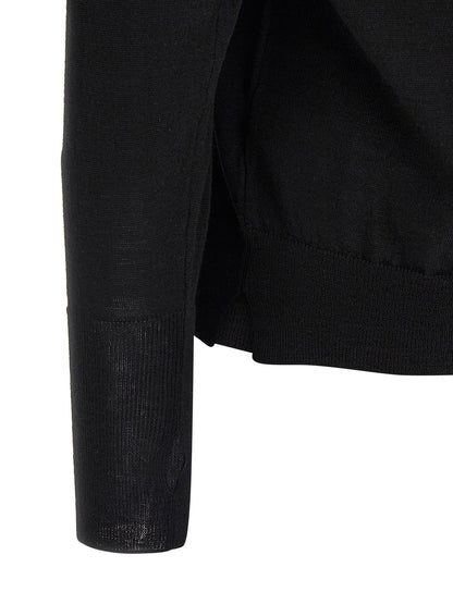 MA'RY'YA Black Virgin Wool Cardigan