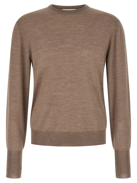 Cardigan by MA'RY'YA for men in cashmere modacrylic merino wool blend gray presents a textural silhouette, artfully finished with a textural wrap crew neckline and long-sleeve for a sophisticated, textural look.