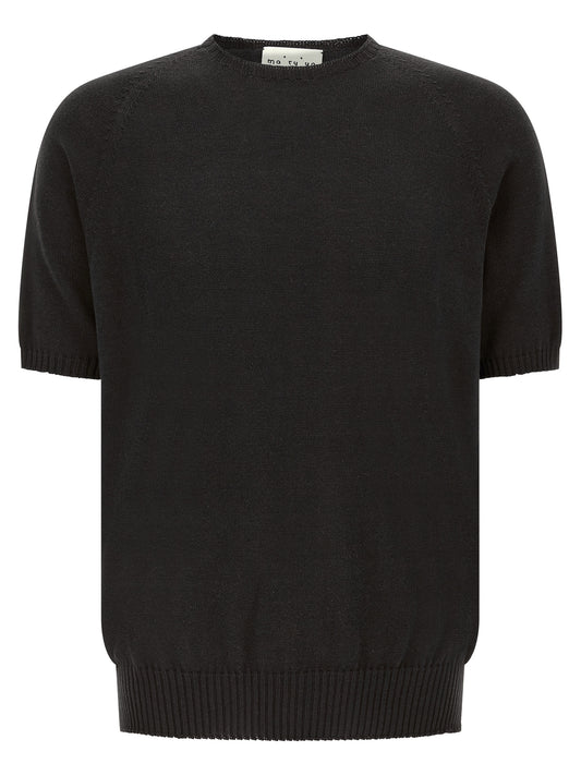 MA'RY'YA Black Cotton Cardigan