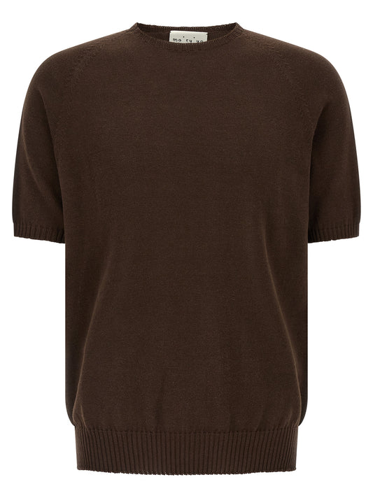 MA'RY'YA Brown Cotton Cardigan