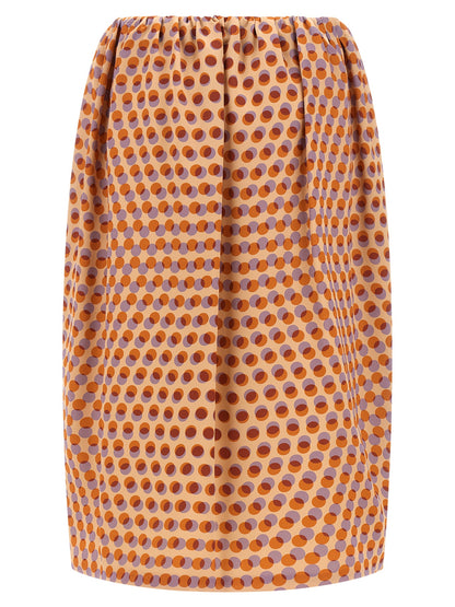 Dries Van Noten Multicolor Silk Midi Skirt
