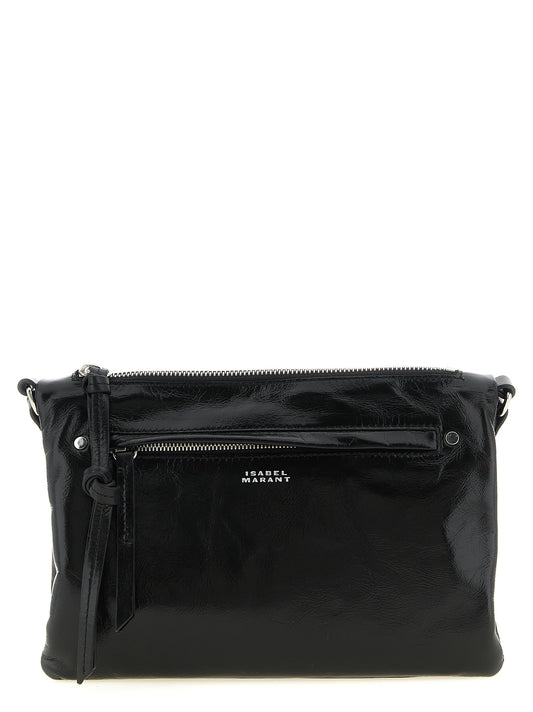 Crossbody Handbag by Isabel Marant for women in calfskin leather black showcases a versatile sophistication silhouette, featuring a secure zipper, versatile sophistication , and versatile crossbody-strap, shoulder-strap & adjustable-strap for a versatile sophistication finish.