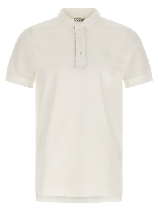 Polo Shirt by Burberry for men in cotton white, patterned, chevron & signature presents a distinguished silhouette, showcasing a sophisticated and distinguished for a truly distinguished finish.