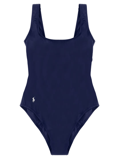 Polo Ralph Lauren Blue Nylon One-Piece Swimsuit