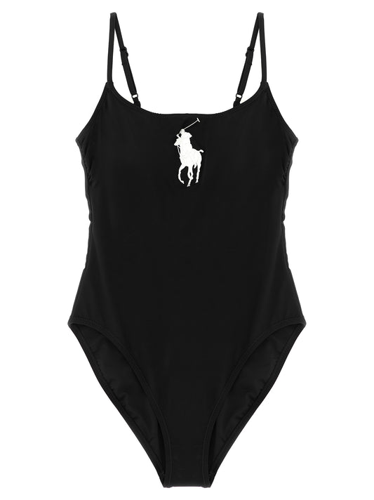 One-Piece Swimsuit by Polo Ralph Lauren for women in stretch nylon black features an magnificent silhouette that beautifully showcases the elegant Pony Women's Stretch Nylon One-Piece Swimsuit design with a magnificent fit.