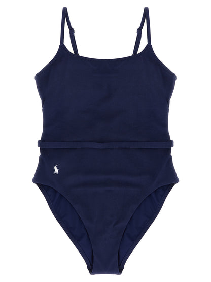 Polo Ralph Lauren Blue Polyester One-Piece Swimsuit