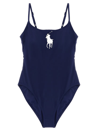 Polo Ralph Lauren Blue Nylon One-Piece Swimsuit