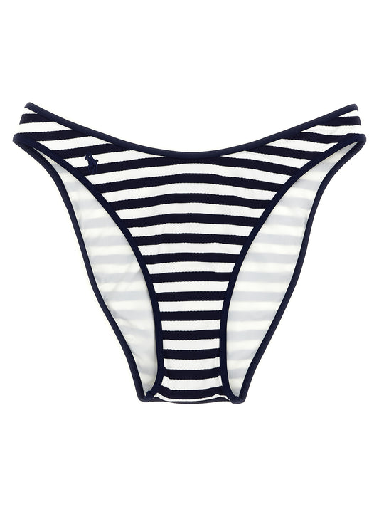 Bikini by Polo Ralph Lauren for women in nylon blue & striped features an riviera chic silhouette that beautifully encapsulates the signature aesthetic of the Women's Nylon Bikini.