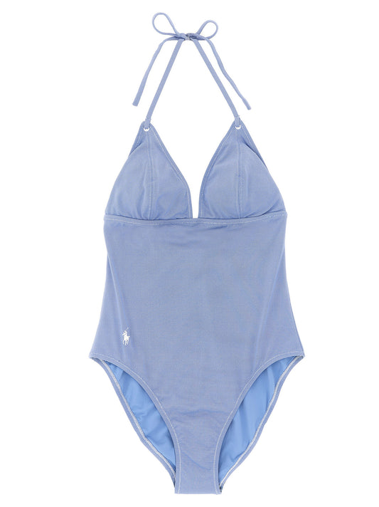 One-Piece Swimsuit by Polo Ralph Lauren for women in stretch nylon polyester light-blue features a exquisite silhouette, showcasing the exquisite design of this Women's Stretch Nylon Polyester One-Piece Swimsuit with a exquisite fit and cut.