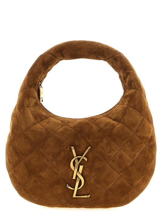 Quilted Handbag by Saint Laurent for women in calfskin leather brown & signature features a contemporary silhouette, showcasing a secure zipper, ample , and contemporary handle for a sophisticated look.