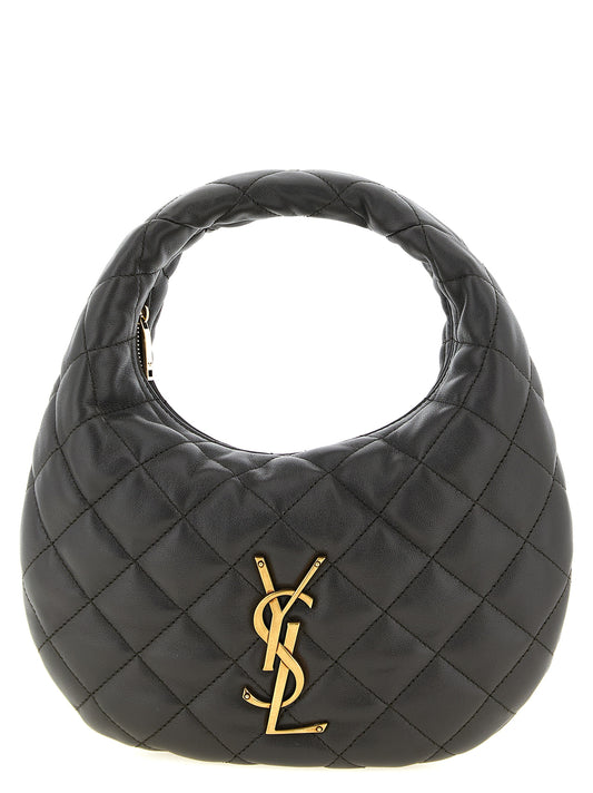 Quilted Handbag by Saint Laurent for women in lamb leather brown features an refined silhouette, showcasing a secure zipper, ample , and versatile handle for a sophisticated refined aesthetic.