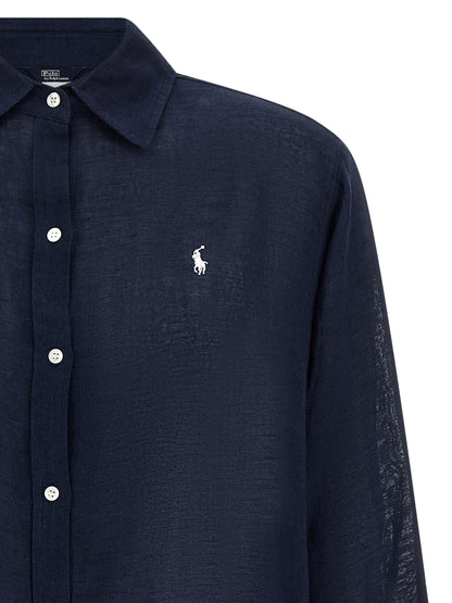 Polo Ralph Lauren Blue Organic Cotton Blouse