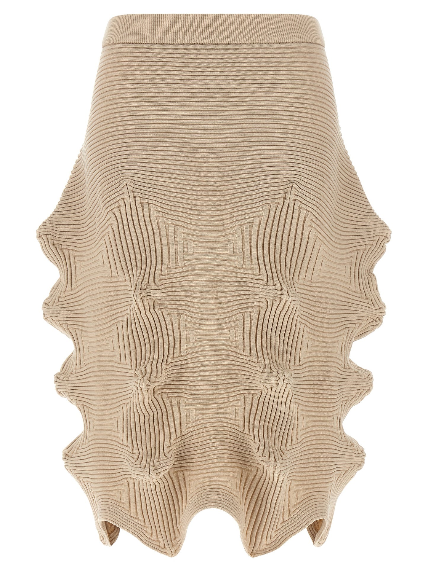 Issey Miyake Beige Polyester Midi Skirt