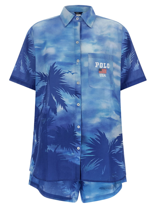 Shorts by Polo Ralph Lauren for women in cotton blue & print features a architectural silhouette, showcasing a architectural relaxed-fit and short defined by a sophisticated for a premium, elevated aesthetic.