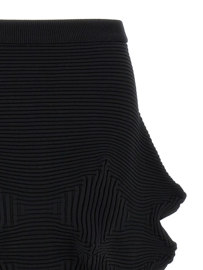 Issey Miyake Black Polyester Midi Skirt
