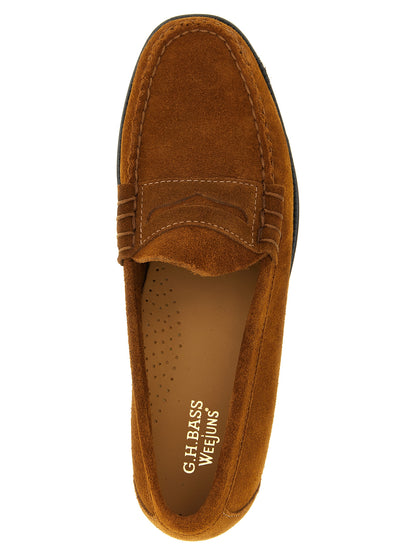 G.H. BASS Brown Cowhide Slip-On Loafers