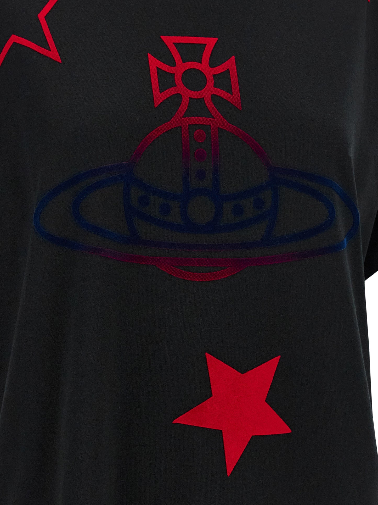 T-Shirt by Vivienne Westwood for women in cotton black & print showcases a unassuming silhouette, artfully detailed with a refined and unassuming for a sophisticated, contemporary look.
